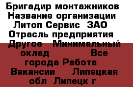 Бригадир монтажников › Название организации ­ Литоп-Сервис, ЗАО › Отрасль предприятия ­ Другое › Минимальный оклад ­ 23 000 - Все города Работа » Вакансии   . Липецкая обл.,Липецк г.